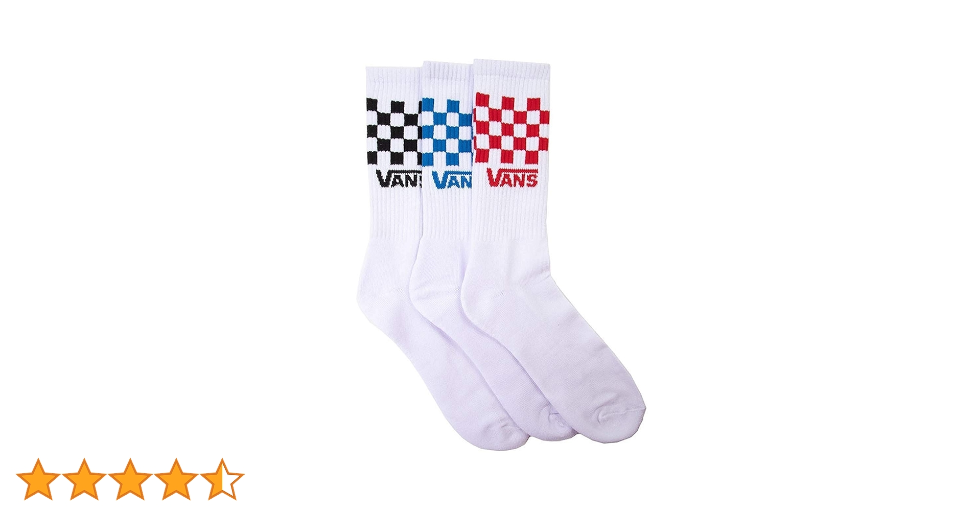 Amazon.co.jp: Vans メンズ チェック柄クルーソックス 3足パック 9.5